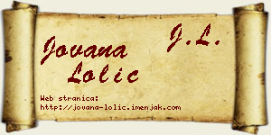 Jovana Lolić vizit kartica